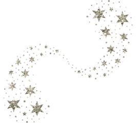 Christmas silver glitter stars line comet curve confetti decoration