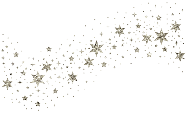 Christmas silver glitter stars line curve confetti decoration