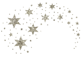 Christmas silver glitter stars line comet curve confetti decoration
