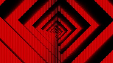Abstract red and black diamond pattern tunnel, futuristic geometric design with light and shadow depth effect - Powered by Adobe