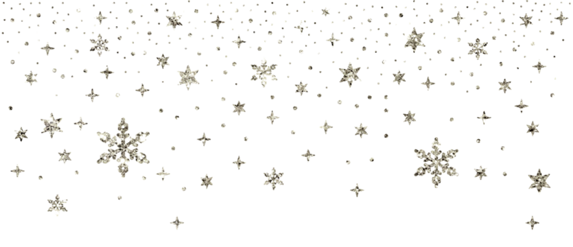 Christmas silver glitter stars snowflakes line corner border header confetti decoration