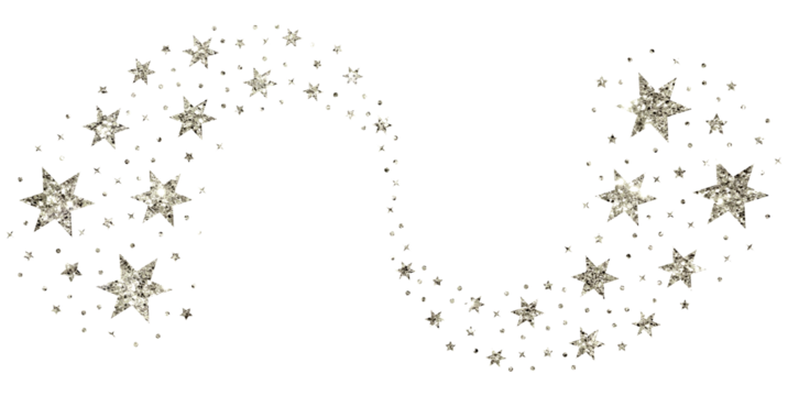 Christmas silver glitter stars line comet curve confetti decoration