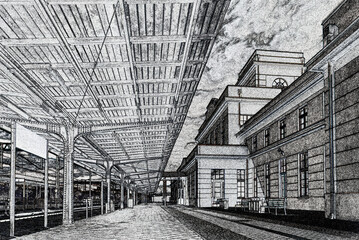 ZBASZYN RAILWAY STATION - Historic and monumental building in the modernist style