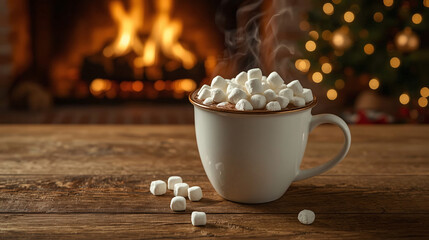 Cozy Hot Cocoa by the Fireplace – Warm Christmas Drink Aesthetic