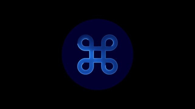 Square of 4 P Decoration  Icon animation video on black background. Animation video of 4P logo icon. 4K video!