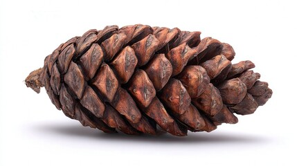 Dried pine cone isolated on white background