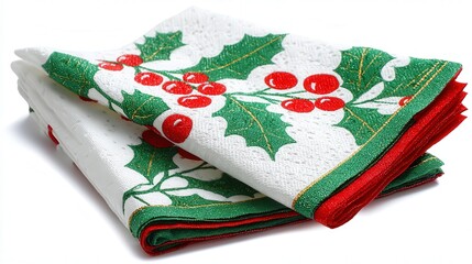 Festive napkin isolated on white background