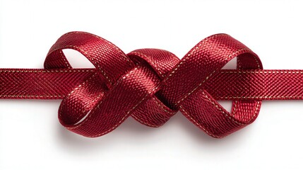 Festive ribbon knot isolated on white background