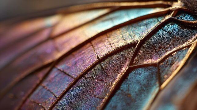 Butterfly wing close-up iridescent colors