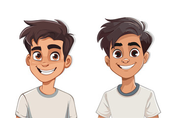 Teenager boy smiling character illustration isolated on white background, vector illustration design.