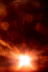 Abstract Natural Sun flare on the black