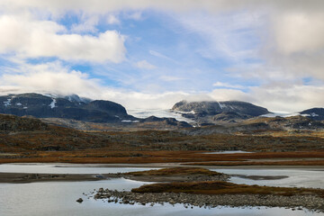 mountain landscape  along the most scenical railway track between Oslo and Bergen