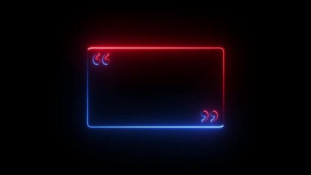 Quotes neon frame border. Animated frame border place adverbs .This engaging icon animation adds depth and intrigue to your visuals, captivating audiences and sparking curiosity quotes frame.