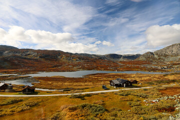 view from the train along the most scenical railway track between Oslo and Bergen