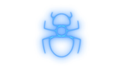 Blue neon outline beetle insect icon vector set. Outline blue neon outline beetle insect Icon on transparent background vector image. © rashida26