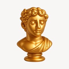 Golden classical sculpture bust art