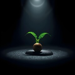 zen stones and green leaf