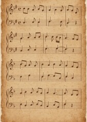 Fototapeta premium Vintage musical notes on parchment