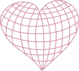 Stylized heart shape design in a grid pattern on a white background
