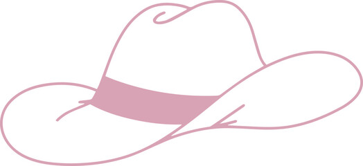 Cowboy hat outline in pink color with stylish design