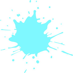 Light Blue Watercolor Splatter Paint Blob Stain Effect On White Background Dynamic Splash Shape Artistic Abstract Design Element