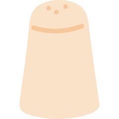 Light Peach Colored Salt Shaker With Three Holes On Top On A Transparent Background For Cooking And Kitchen Use