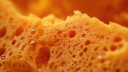 Orange sponge closeup texture detail