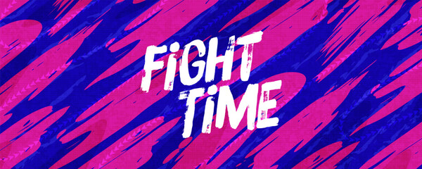 Vibrant Sport Design with Pink Brush Strokes on Blue Background and Texture Effects. Poster or Banner Template Design for Sports Events or Video Games Promotion