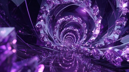 Purple crystal spiral abstract pattern