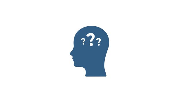 4k Questioning Mind. Confusion Icon Animation Video