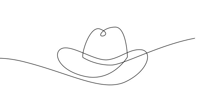 Cowboy Hat Continuous Line Drawing