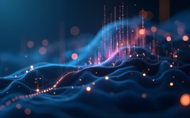 Big data technology data science analysis artificial intelligence generative ai deep learning machine learning algorithm neural flow network analytics innovation abstract futuristic. 3d rendering.