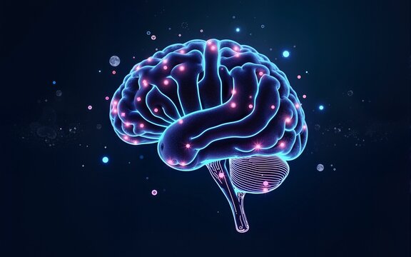 AI computing technology concept. AI brain with abstract digital background. editable stroke icons vector illustration. High quality