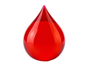 Obraz premium Glossy, crimson drop, detailed reflections, set against a black, transparent background