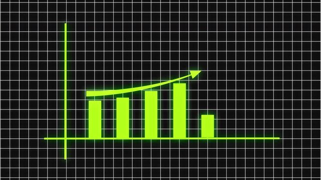 Line chart animation with grid pattern background, sleek corporate motion graphic for analytics, data visualization, and business statistics.