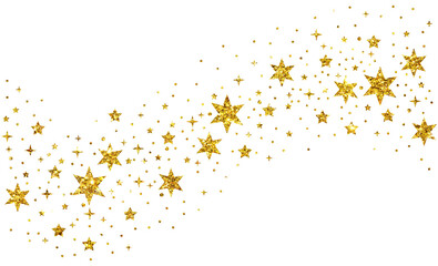Christmas gold glitter stars snowflake line curve comet confetti decoration