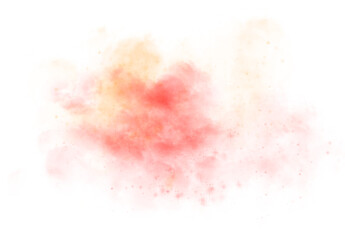 Abstract transparent glitter explosion of red orange yellow and white sparkles isolated on transparent background Hand Draw