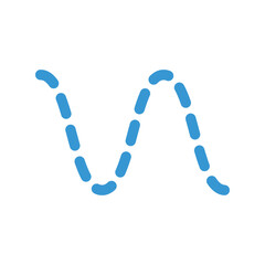 A Simple dashed line forming a wave pattern isolated on transparent background Vector