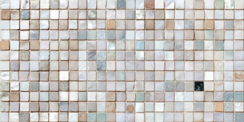 Fototapeta premium Tiny square mosaic tiles form a detailed, natural texture.