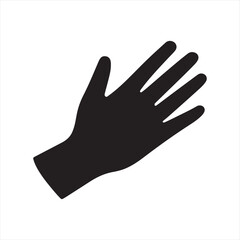 Fototapeta premium Protective Glove Silhouette Icon Representing Safety Handwear Hygiene Medical Cleaning and Industrial Protection Concept
