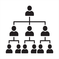 Organizational chart icon representing hierarchy and team structure