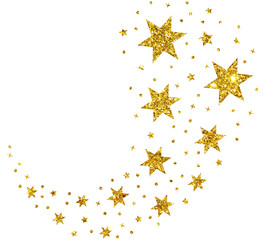 Christmas gold glitter stars snowflake line curve comet confetti decoration