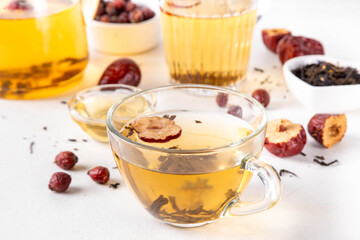 Korean Retinol Tea with jujube, green tea, asian herbs and rose, wellbeing healthy diet hot tasty tea drink for renewal anti-aging spa therapy