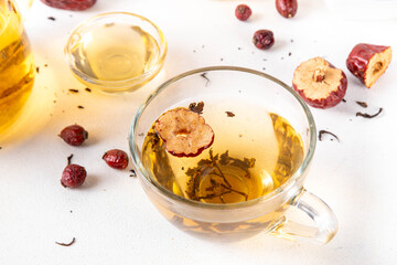 Korean Retinol Tea with jujube, green tea, asian herbs and rose, wellbeing healthy diet hot tasty tea drink for renewal anti-aging spa therapy