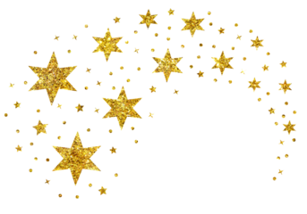 Christmas gold glitter stars snowflake line curve comet confetti decoration