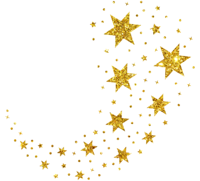 Christmas gold glitter stars snowflake line curve comet confetti decoration