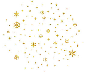 Christmas gold glitter stars snowflake circle confetti decoration