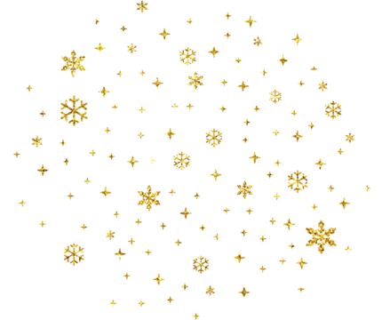 Christmas gold glitter stars snowflake circle confetti decoration