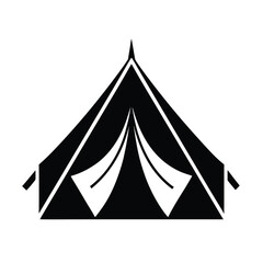Caravan Tent Camp Icon Vector