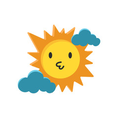 Weather forecast icons, colorful 3D weather icons, Weather icons isolated on white background.